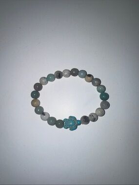 Turquoise Turtle Beaded Stretch Bracelet